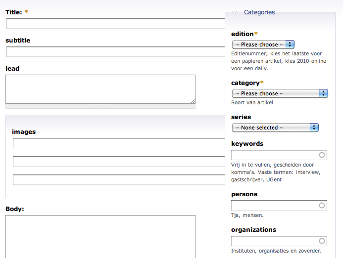 Drupal makes it easy to split up tags and categories into distinct vocabularies.