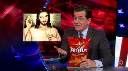 Deliciously over-the-top product placement on the Colbert Report